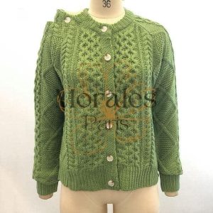 Veste Pull Vert Kaki